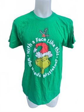 The Grinch Green Christmas T-Shirt Men's Short Sleeve, L